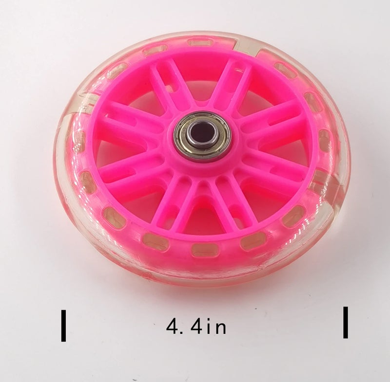 YJIA a Pair of Children's Bicycle Riding Flash Silent Training Wheels  Suitable for 12 14 16 18 20 inch Single Speed Bicycles (Pink) - Image 2